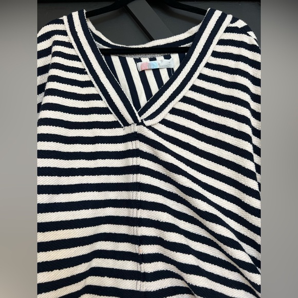 NWT Free People Alyria Printed Pullover In Nautical Strip Combo, Size Large - Picture 6 of 10